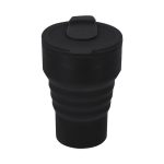 Gobelet pliable en silicone avec couvercle et bec coulissant 350 ml couleur noir première vue
