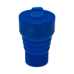Gobelet pliable en silicone avec couvercle et bec coulissant 350 ml couleur bleu première vue