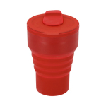 Gobelet pliable en silicone avec couvercle et bec coulissant 350 ml couleur rouge première vue