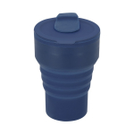 Gobelet pliable en silicone avec couvercle et bec coulissant 350 ml couleur bleu marine première vue