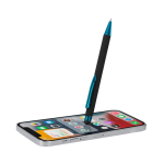 Stylo à bille en aluminium recyclé avec pointe tactile, encre bleue quatrième vue