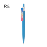 Stylo à bille en plastique recyclé avec clip, encre bleue