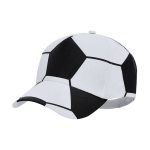 Casquette de sport en coton à 5 panneaux, design ballon de football couleur blanc première vue