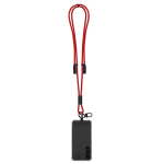 Lanyard porte-téléphone en polyester RPET avec câble de charge intégré deuxième vue