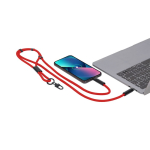 Lanyard porte-téléphone en polyester RPET avec câble de charge intégré  troisième vue