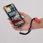 Bracelet porte-téléphone réglable avec mousqueton et support vue d'ambiance