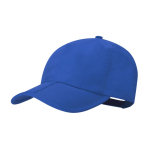 Casquette 5 panneaux en microfibre avec fermeture réglable à scratch couleur bleu première vue