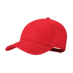 Casquette 5 panneaux en microfibre avec fermeture réglable à scratch couleur rouge première vue