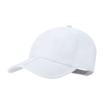 Casquette 5 panneaux en microfibre avec fermeture réglable à scratch couleur blanc première vue