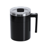 Tasse mélangeuse en acier inoxydable avec couvercle coulissant 400 ml couleur noir première vue