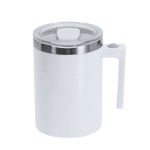 Tasse mélangeuse en acier inoxydable avec couvercle coulissant 400 ml couleur blanc première vue