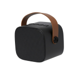 Enceinte en plastique recyclé avec anse marron style rétro 5 W deuxième vue