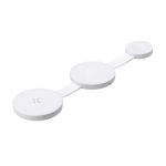 Chargeur sans fil magnétique et pliable 3 en 1 avec USB-C 15 W couleur blanc première vue