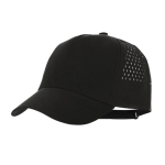 Casquette en microfibre à 5 panneaux avec perforations à l’arrière couleur noir première vue