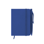 Bloc-notes A7 à couverture synthétique avec stylo assorti couleur bleu première vue