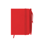 Bloc-notes A7 à couverture synthétique avec stylo assorti couleur rouge première vue
