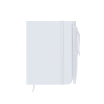 Bloc-notes A7 à couverture synthétique avec stylo assorti couleur blanc première vue