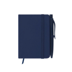 Bloc-notes A7 à couverture synthétique avec stylo assorti couleur bleu marine première vue