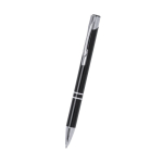 Stylo à bille en aluminium avec détails argentés, encre noire deuxième vue