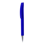 Stylo à bille avec corps et clip en caoutchouc, encre bleue couleur bleu première vue