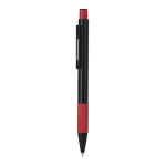 Stylo en aluminium recyclé avec poignée texturée, encre bleue couleur rouge première vue