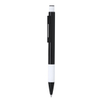 Stylo en aluminium recyclé avec poignée texturée, encre bleue couleur blanc première vue