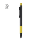 Stylo en aluminium recyclé avec poignée texturée, encre bleue