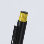 Stylo en aluminium recyclé avec poignée texturée, encre bleue  troisième vue