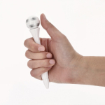 Stylo antistress rotatif avec motif ballon de football, encre bleue vue d'ambiance