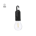 Lampe forme d’ampoule à recharge solaire et batterie avec mousqueton