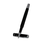 Set de stylo à bille et roller en aluminium recyclé, encre bleue cinquième vue