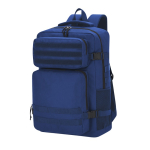 Sac à dos en polyester pour ordinateur avec plusieurs poches 17” couleur bleu première vue