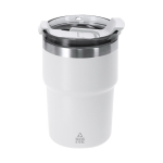 Mug isotherme à double paroi avec fermeture hermétique 350 ml couleur blanc première vue