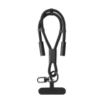 Bracelet en RPET avec câble de charge et transfert de données 60 W couleur noir première vue