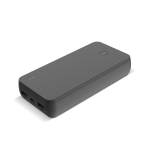 Batterie externe 20 000 mAh avec 3 charges et ports USB-A et USB-C couleur noir