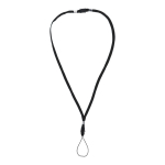 Stylo à bille avec cordon porte-clés, encre bleue, noire et rouge couleur blanc/noir sixième vue