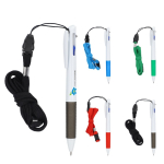 Stylo à bille avec cordon porte-clés, encre bleue, noire et rouge
