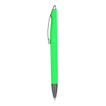 Stylo à bille rotatif en plastique à surface douce et encre bleue couleur vert lime
