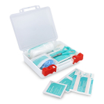 Trousse de premiers secours en plastique conforme aux normes UE couleur blanc deuxième vue