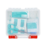 Trousse de premiers secours en plastique conforme aux normes UE couleur blanc troisième vue