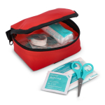 Trousse de premiers secours avec velcro conforme norme européenne couleur rouge deuxième vue