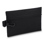 Trousse de premiers secours compacte avec mousqueton en polyester couleur noir deuxième vue