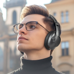 Casque sans fil avec réduction de bruit Muse 50 h couleur noir septième vue