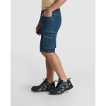 Bermuda en coton unisexe avec poches multifonctions, 370 g/m², Roly couleur bleu jean cinquième vue d'usage