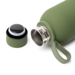 Bouteille isotherme en inoxrecyclé avec anse en silicone souple 500 ml couleur blanc vue détaillée 1