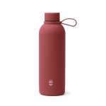 Bouteille isotherme en inoxrecyclé avec anse en silicone souple 500 ml couleur rouge foncé deuxième vue
