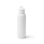 Gourde isotherme en acier inoxydable recyclé avec paille 500 ml couleur blanc deuxième vue