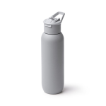 Gourde isotherme en acier inoxydable recyclé avec paille 500 ml couleur gris première vue d'usage