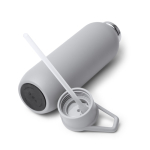 Gourde isotherme en acier inoxydable recyclé avec paille 500 ml couleur gris vue détaillée 3