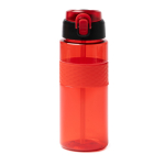 Bidon de sport en plastique recyclé avec doseur type paille 700 ml couleur rouge deuxième vue